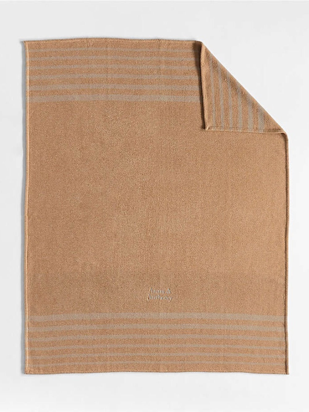 Crate&Barrel Bungalow 70"x55" Carmelo Tan Throw Blanket Camel Brown Throw Blanke